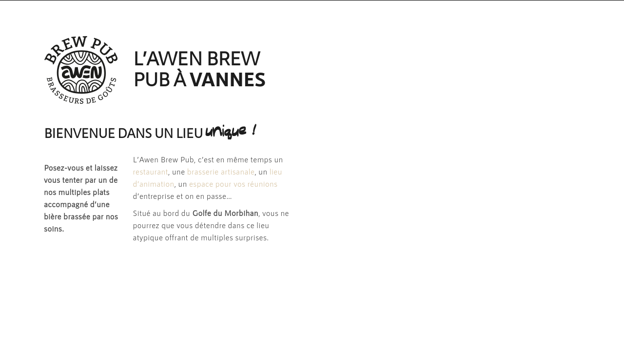 Page d’accueil de Awen Brew Pub