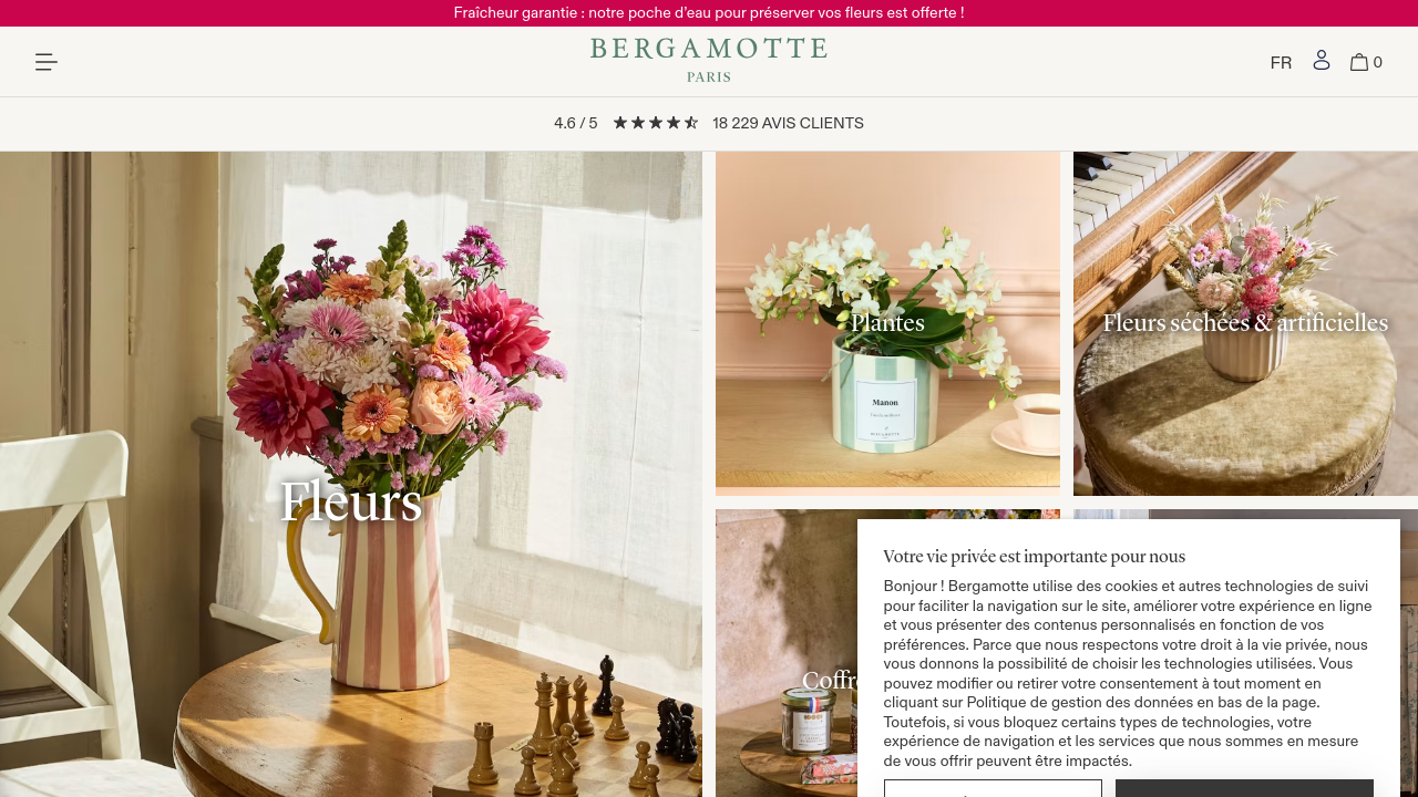 Page d'accueil de Bergamotte