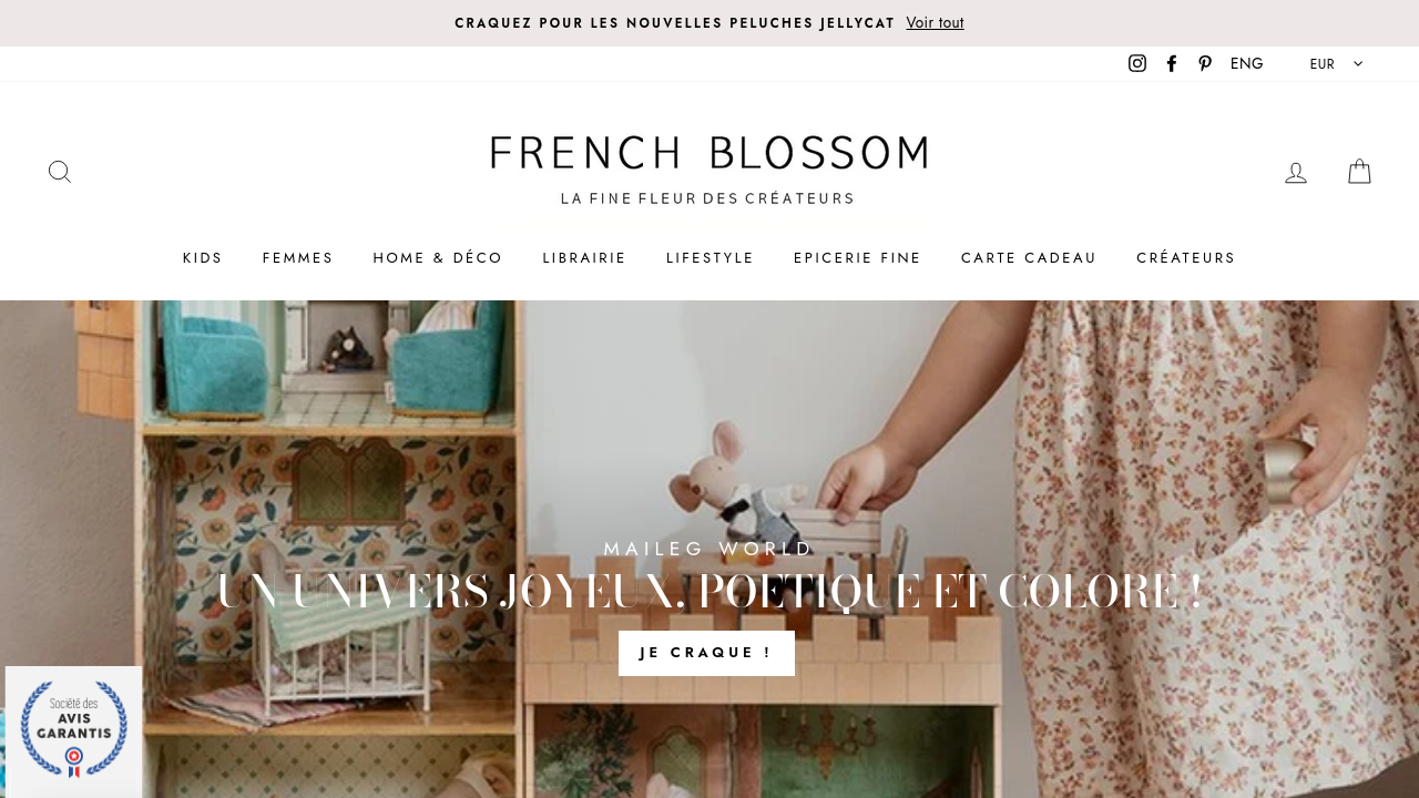 Page d'accueil de French Blossom